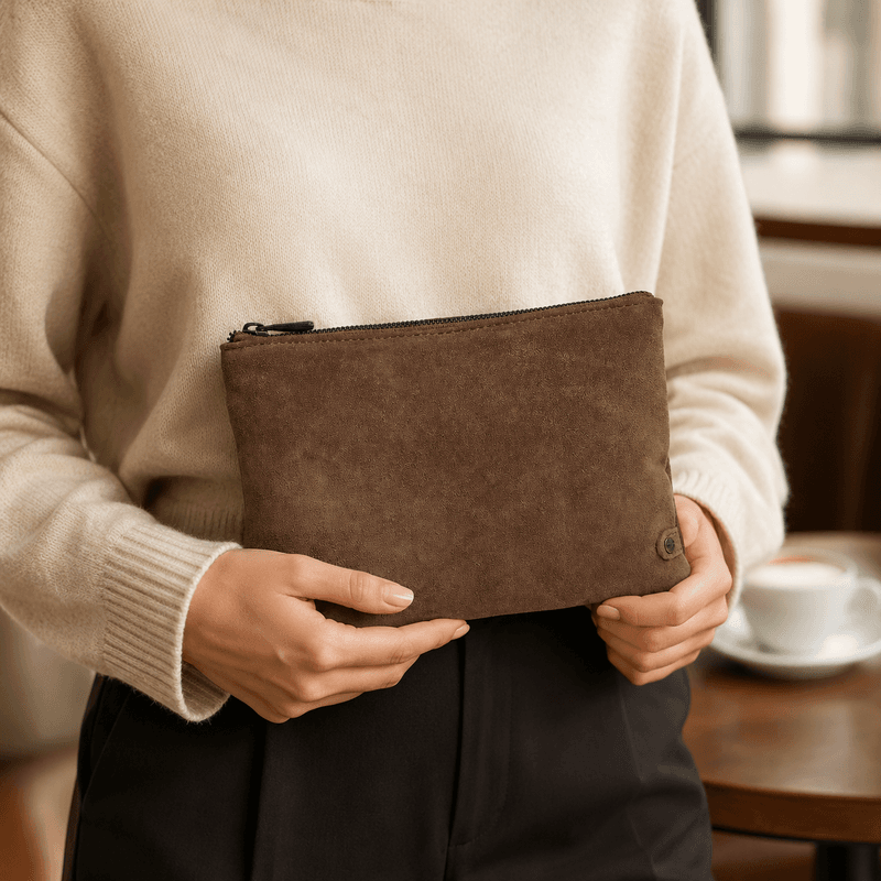 Bilbao Suede Clutch Bag