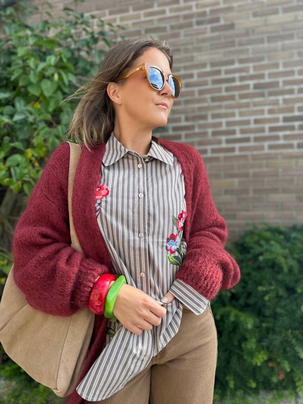Long Mohair Knit Cardigan