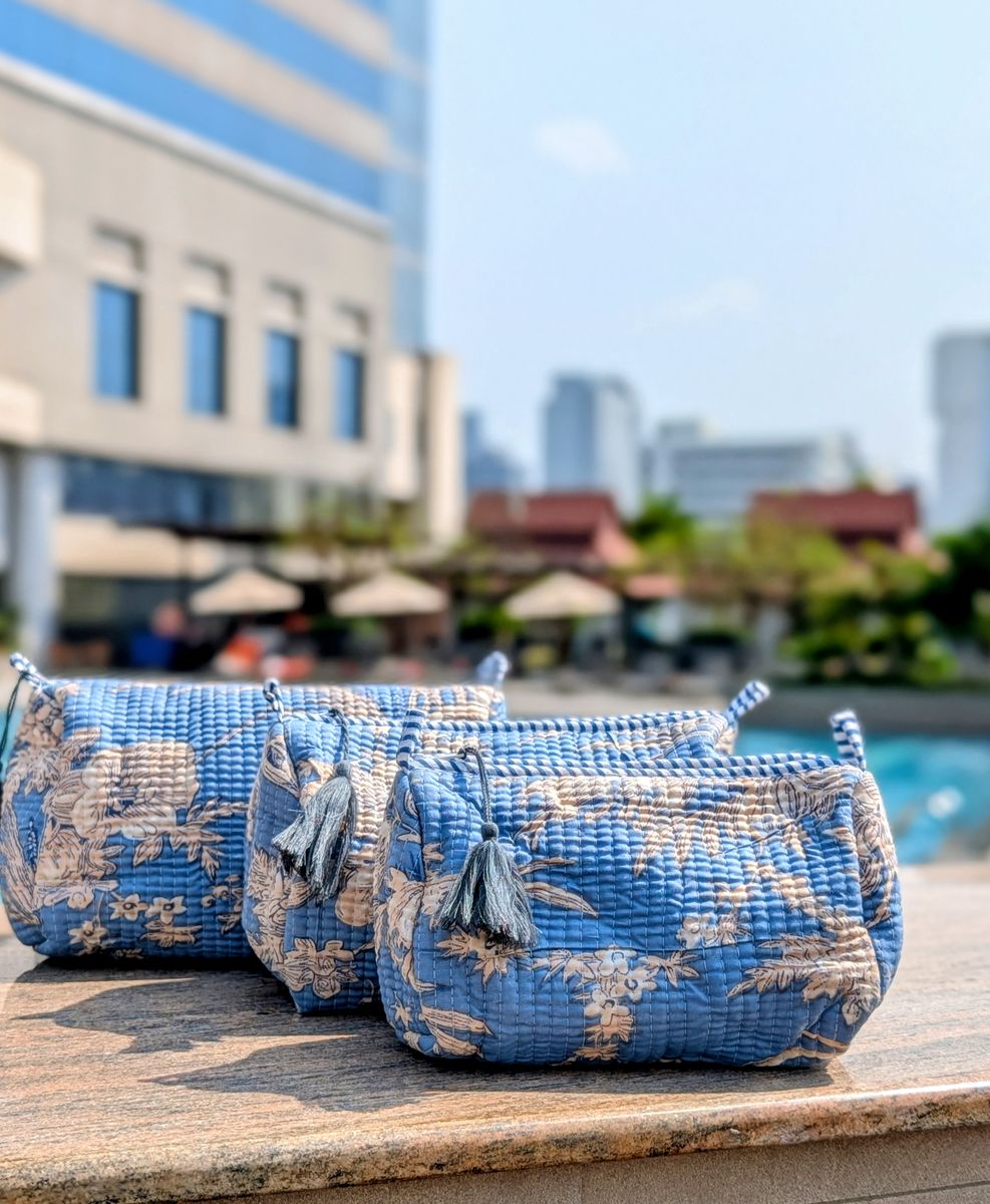 Toilet Bag Blue 3 Pieces